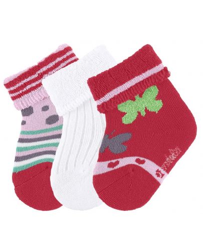 Комплект бебешки хавлиени чорапки Sterntaler -13/14 размер, 0-4 месеца, 3 чифта - 1
