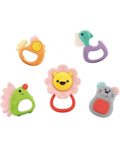 Комплект бебешки гризалки Hola Toys - Горски животни, 5 броя - 1