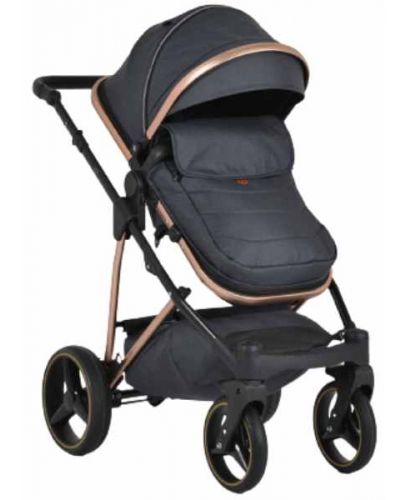 Комбинирана бебешка количка 3 в 1 Moni - Florence, черна - 3
