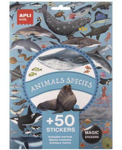 Комплект стикери Apli Kids - Животните в океана, 50 броя - 1