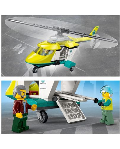 Конструктор Lego City - Превоз на спасителен хеликоптер (60343) - 8