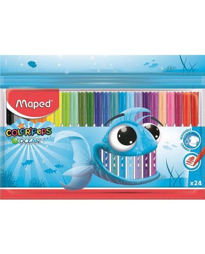 Комплект флумастери Maped Color Peps - Ocean, 24 цвята - 1