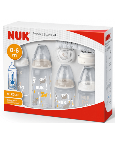Комплект шишета Nuk  FC - Temperature Control, Perfect start, 10 части, неутрален - 2