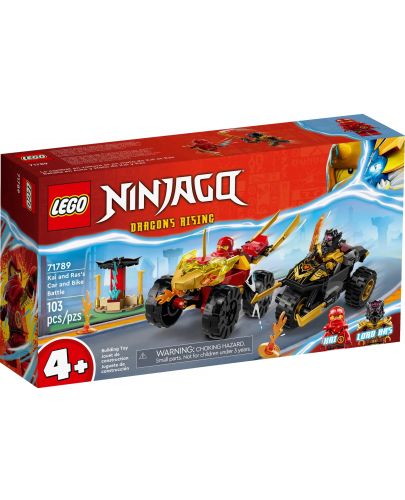 Конструктор LEGO Ninjago - Битката на Кай и Рас с мотор и кола (71789) - 1