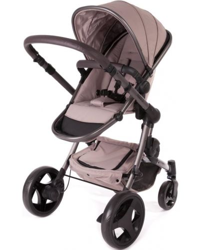 Комплект комбинирана количка и кош за новородено Baby Monsters - Premium, кафяво - 1