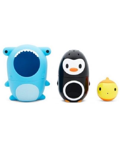Комплект играчки за баня Munchkin - Акула, пингвин, рибка - 1