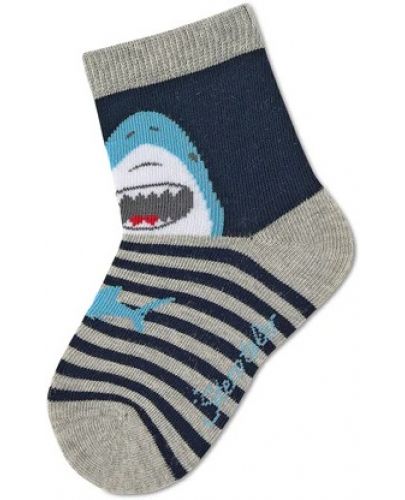 Комплект детски чорапи Sterntaler - С акули, 19/22 размер, 12-24 месеца, 3 чифта - 3