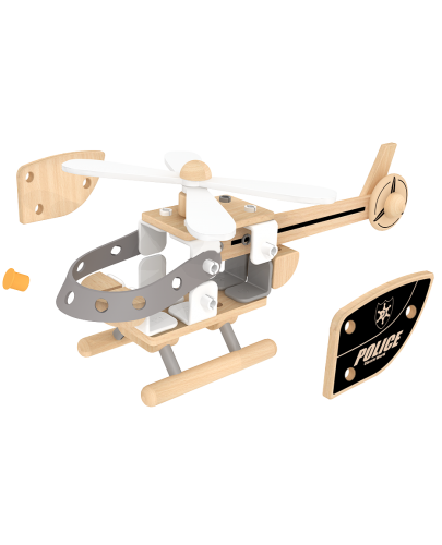 Дървен конструктор Classic World - Полицейски хеликоптер - 4