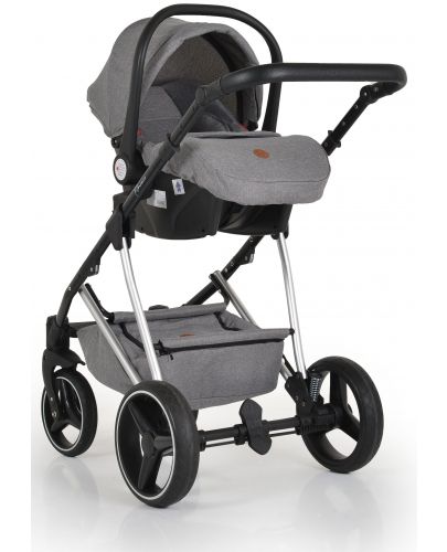 Комбинирана бебешка количка 3 в 1 Moni - Florence, сива - 5