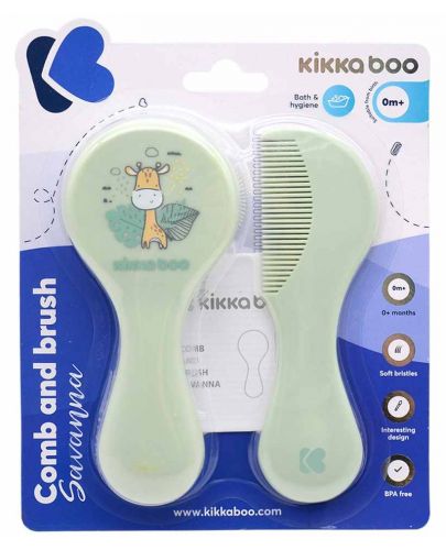 Комплект гребен и четка за коса KikkaBoo Savanna - Mint - 4