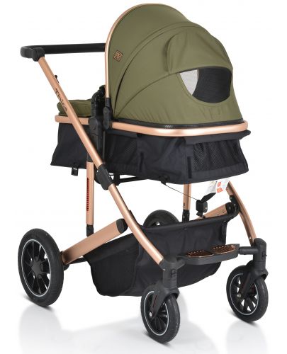 Комбинирана бебешка количка Moni - Thira, зелена - 3