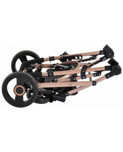 Комбинирана бебешка количка Moni - Ciara, бежова с черно - 10