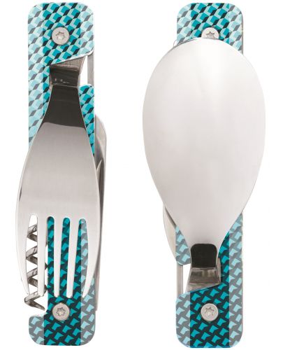 Комплект за хранене Akinod - Multifunction Cutlery 13H25, Blue Mosaic - 4