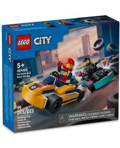 Конструктор LEGO City Great Vehicles - Картинг автомобили и състезатели (60400) - 1