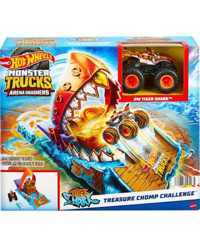 Комплект Hot Wheels Monster Trucks - Световна арена, Treasure Chomp Challenge - 1