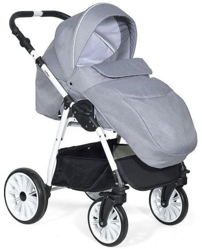 Комбинирана количка Baby Giggle - Alpina, 2 в 1, тъмносива - 3