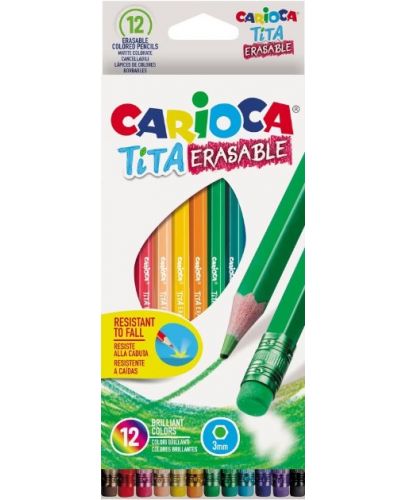 Комплект цветни моливи Carioca Tita - 12 цвята - 1