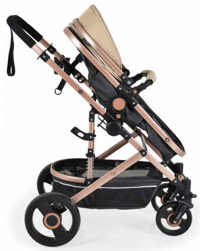 Комбинирана бебешка количка Moni - Ciara, бежова с черно - 4
