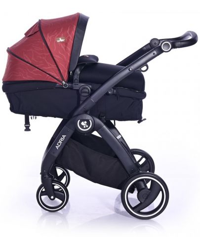 Комбинирана детска количка Lorelli - Adria, Black and Red - 3