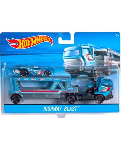 Комплект Mattel Hot Wheels Super Rigs - Камион и кола, асортимент - 7