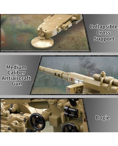 Конструктор Qman Конструктор Lighten the dream - Германско оръдие 88mm FlaK - 4