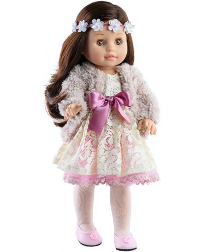 Комплект дрехи за кукла Paola Reina Soy Tú - Дантелена рокля и късо палто, 42 cm - 1