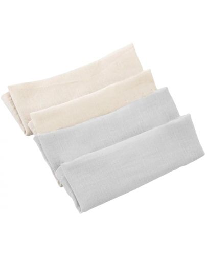 Комплект 4 кърпички от муселин BabyJem - Сиви, 25 x 25 cm - 1