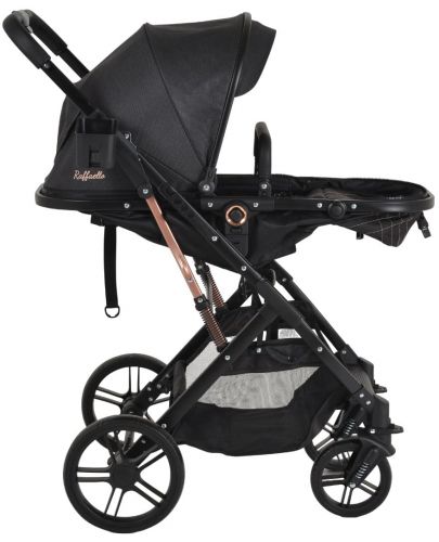 Комбинирана бебешка количка Moni - Rafaello, черна - 5