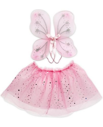 Комплект Micki - розова пола и криле със звездички - 1