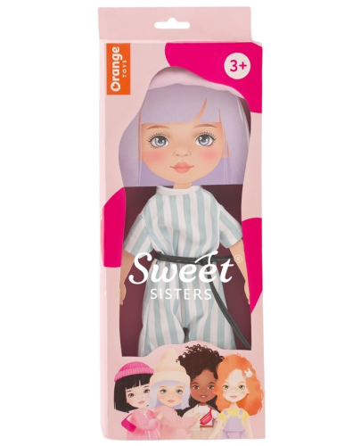 Комплект дрехи за кукла Orange Toys Sweet Sisters - Гащеризон на райета - 1