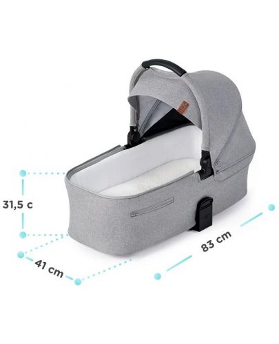 Комбинирана бебешка количка 2 в 1 KinderKraft - Everyday, светлосива - 9