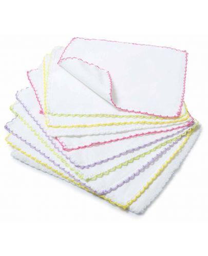 Комплект от 10 памучни носни кърпи BabyJem - White, 20 х 20 cm - 1