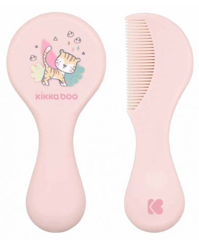Комплект гребен и четка за коса KikkaBoo Savanna - Pink - 1