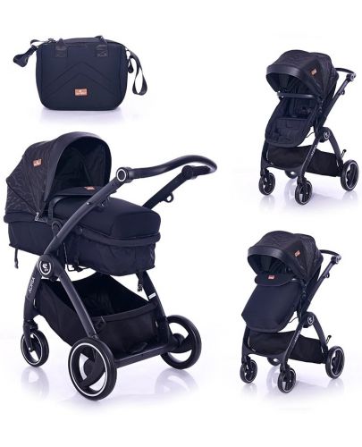 Комбинирана детска количка Lorelli - Adria, Black - 1