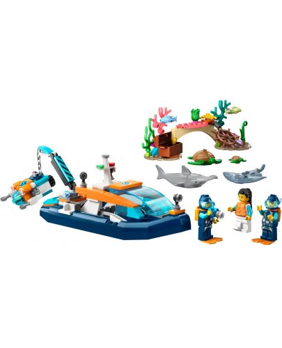 Конструктор LEGO City - Изследователска лодка за гмуркане (60377) - 2
