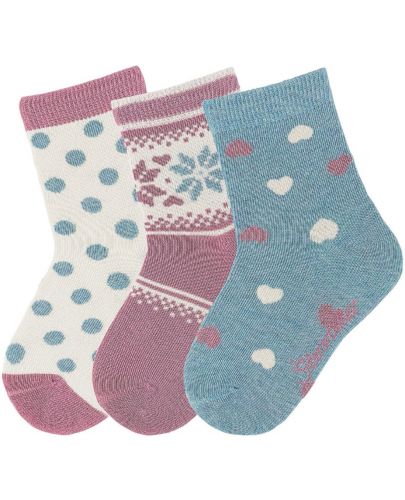 Комплект детски чорапи за момиче Sterntaler - 19/22 размер, 3 чифта - 1