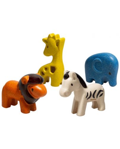 Комплект дървени играчки PlanToys - Животни - 1