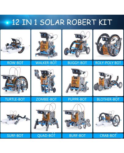 Конструктор 12 в 1 Acool Toy - Робот със соларен панел - 2