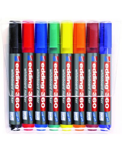 Комплект маркери за бяла дъска Edding 360 - 8 цвята - 1