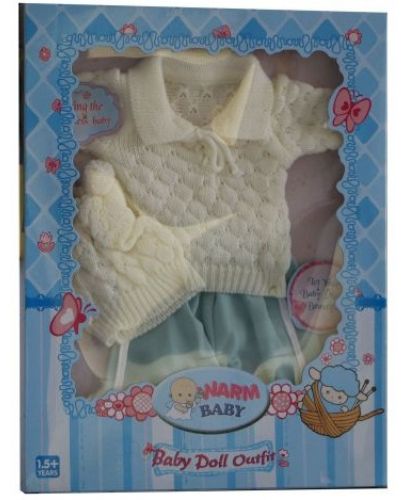 Комплект за кукли Warm Baby - Бели зимни дрешки - 1