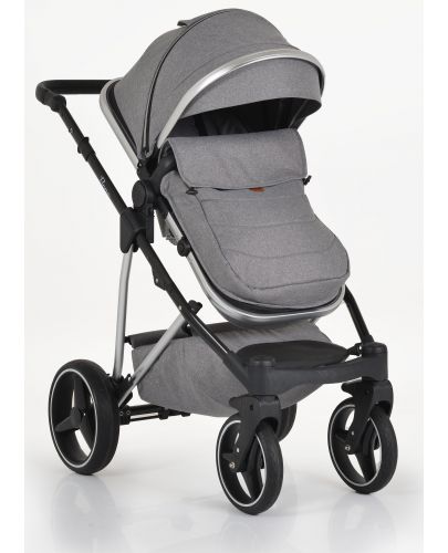 Комбинирана бебешка количка 3 в 1 Moni - Florence, сива - 3