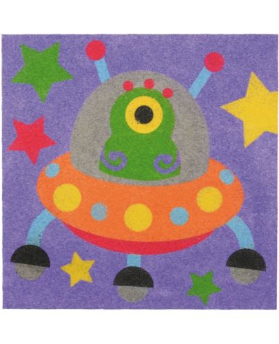 Комплект за рисуване с цветен пясък Andreu toys - Космос - 4