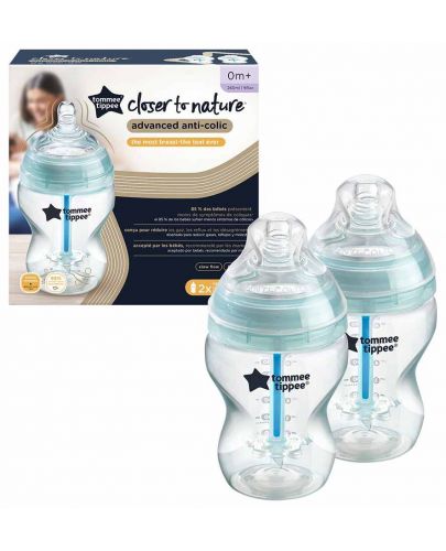 Комплект бебешки шишета Tommee Tippee Closer to Nature - Anti-Colic, 260 ml, 2 броя - 2