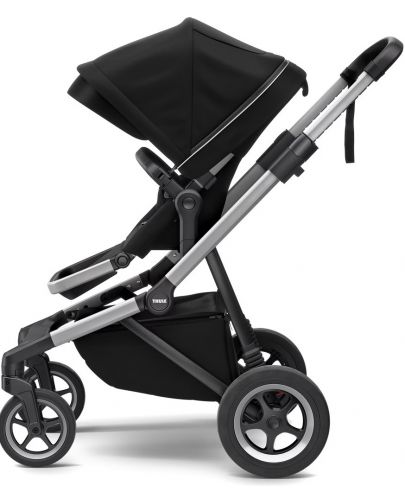 Комбинирана бебешка количка 2 в 1 Thule - Sleek, Midnight Black Aluminum - 4