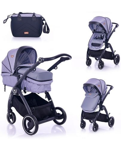Комбинирана детска количка Lorelli - Adria, Grey - 1