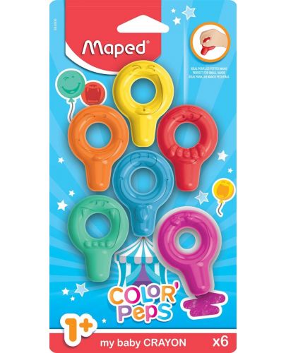 Комплект пастели Maped Color Peps - Еarly Age, 6 цвята, пласти - 1