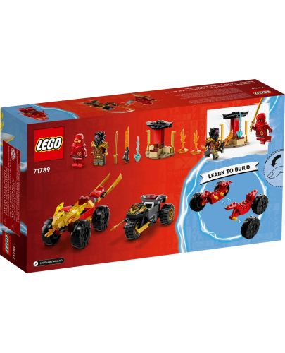 Конструктор LEGO Ninjago - Битката на Кай и Рас с мотор и кола (71789) - 8