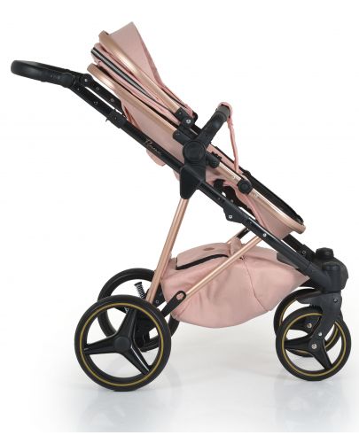 Комбинирана бебешка количка 3 в 1 Moni - Florence, розова - 7