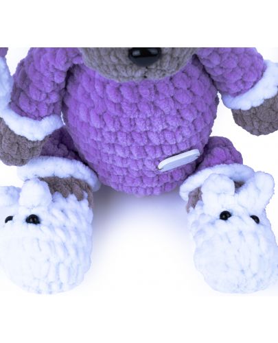 Комплект Softy - Играчка мече с пижама и обувки, лилав, 0-6 месеца - 2
