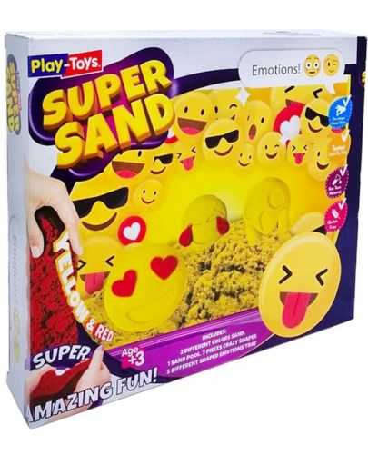 Комплект кинетичен пясък Play-Toys - Super Sand Emoji - 1